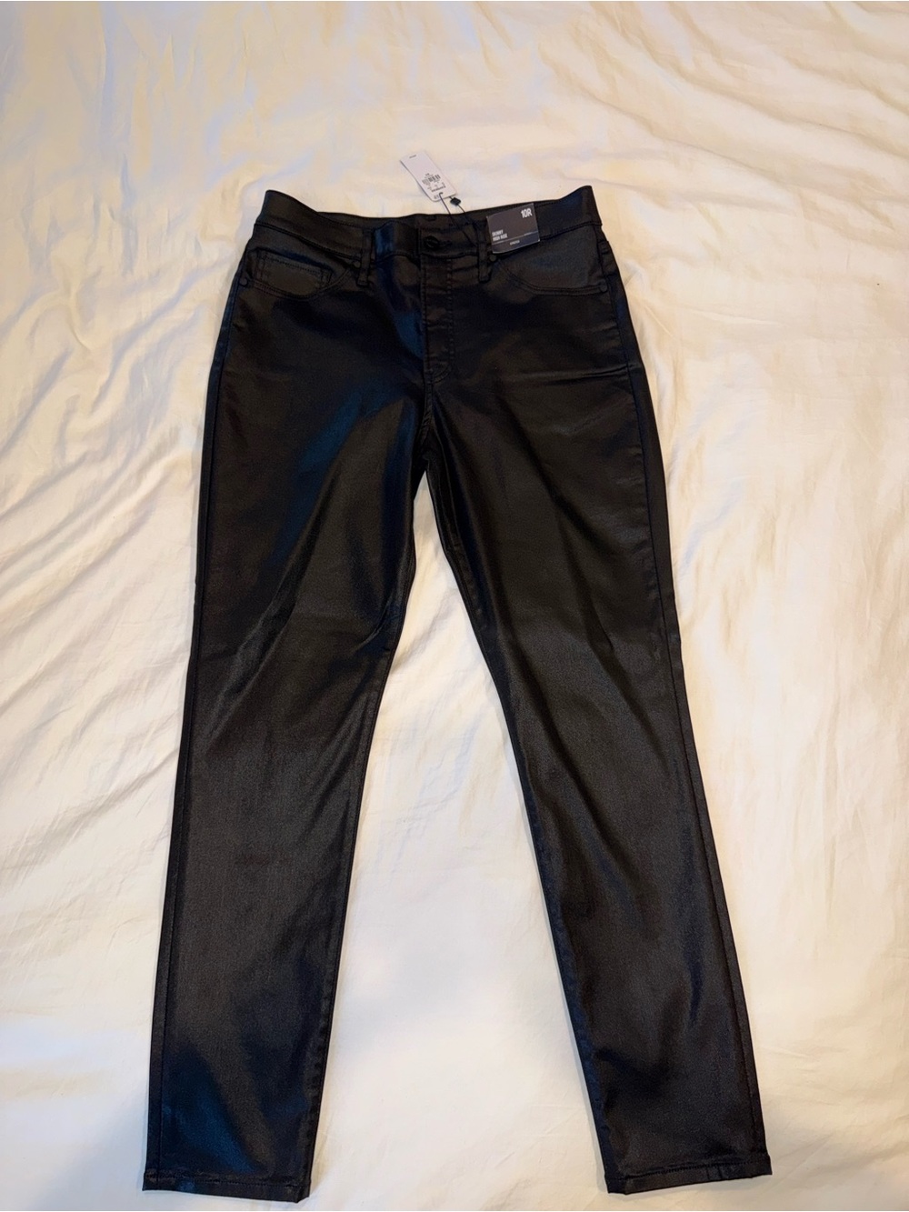 Express Black Skinny Coated High Rise Jeans, size 10R
